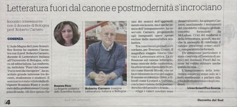 Pubblicato su “Gazzetta del Sud” un articolo sul Liceo Scientifico Scorza!